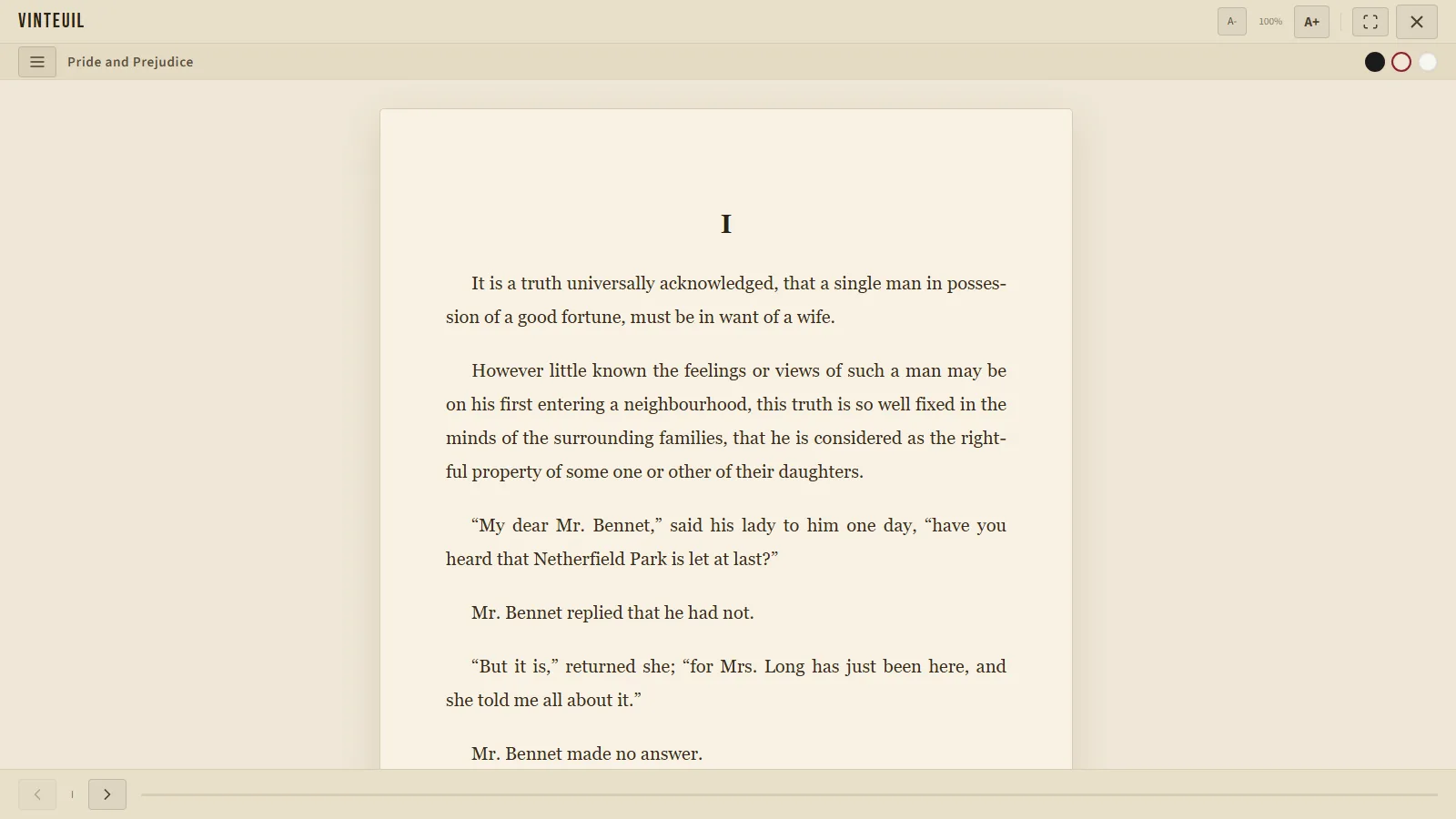 On a computer: the Vinteuil reader with its table of contents